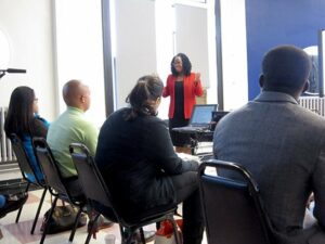 Vivica Brooks Teaching in Classroom